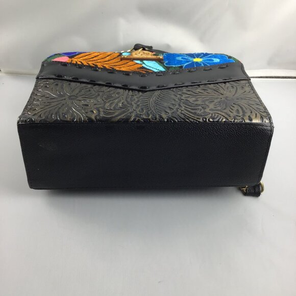 MAHOMA Vegan Leather Mini Satchel Embroidered  Fully Handcrafted Crossbody Bag - Picture 9 of 10